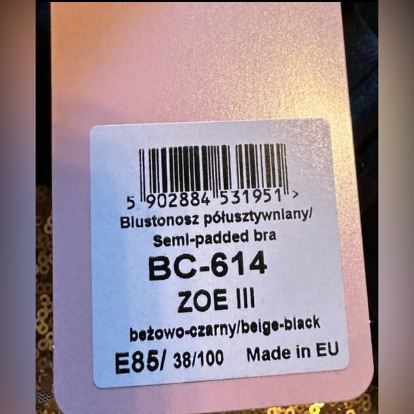 NWT KINGA "ZOE III " SEMI PADDED" EU Sz 85E /38DD Animal Print UW Bra - Picture 5 of 8